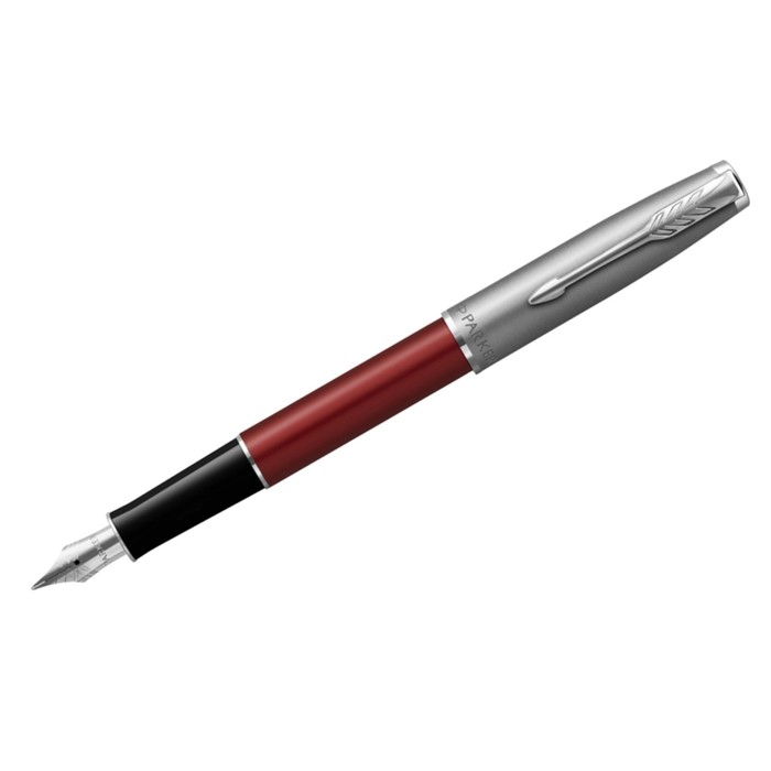 Ручка перьевая Parker Sonnet Sand Blasted Metal&Red Lacquer, 0.8мм, черн, подар/уп 2146736   1032847 - Фото 1