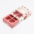 Коробка для конфет 6 шт, бело-розовая "Олени", 13,7 х 9,85 х 3,86 см - Фото 4