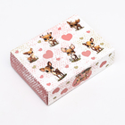 Коробка для конфет 6 шт, бело-розовая "Олени", 13,7 х 9,85 х 3,86 см - Фото 5