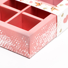 Коробка для конфет 6 шт, бело-розовая "Олени", 13,7 х 9,85 х 3,86 см - Фото 6