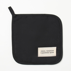 Прихватка Доляна "Душевная кухня" цв.черный 17х17 рогожка,100% х/л - фото 23724439