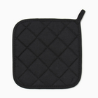 Прихватка Доляна "Душевная кухня" цв.черный 17х17 рогожка,100% х/л - фото 23724440