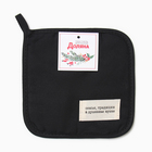 Прихватка Доляна "Душевная кухня" цв.черный 17х17 рогожка,100% х/л - фото 23724441