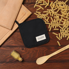 Прихватка Доляна "Душевная кухня" цв.черный 17х17 рогожка,100% х/л - фото 23724442