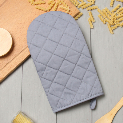 Варежка-прихватка «Этель» Kitchen, серая, 15×28 см, саржа, 100% хлопок