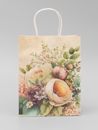 Пакет крафтовый «Цветы», 25×22×11 см - Фото 2