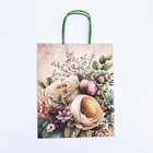 Пакет крафт «Цветы» 21×11×27 см - Фото 4