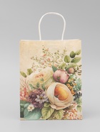 Пакет крафтовый «Цветы», 25×22×11 см - Фото 4
