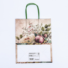 Пакет крафт «Цветы» 21×11×27 см - Фото 5