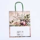 Пакет крафт «Цветы» 21×11×27 см - Фото 6