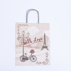 Пакет крафт подарочный «С любовью» 22×12×27 см - Фото 4