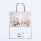 Пакет крафт подарочный «С любовью» 22×12×27 см - Фото 5