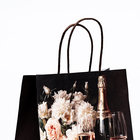 Пакет подарочный крафт «Праздник» 22×12×27 см - Фото 3