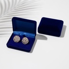 Футляр под запонки и серьги «Классика», бархатный, 7.5×6 см, синий - Фото 3