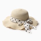 Шляпа для девочки "Леди" MINAKU, р-р 52, цв.бежевый - фото 11989502