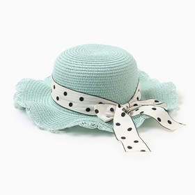 Шляпа для девочки "Леди" MINAKU, р-р 52, цв.голубой