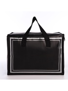 Термосумка на молнии «Стиль», 14 л, 30×22×22 см, чёрная - Фото 2