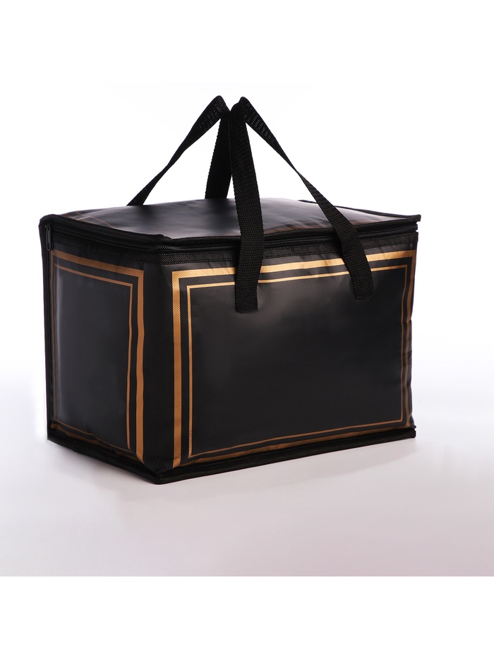 Термосумка на молнии, 14 л, 30×22×22 см, чёрная - Фото 1