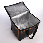 Термосумка на молнии, 14 л, чёрная, жёлтая - Фото 3