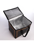 Термосумка на молнии, 14 л, 30×22×22 см, чёрная - Фото 3