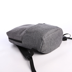Рюкзак молодёжный из текстиля на молнии, водонепроницаемый, наружный карман, цвет серый - Фото 5