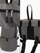 Рюкзак молодёжный на молнии, водонепроницаемый, с карманами, размер 22×12×35 см, серый - Фото 3