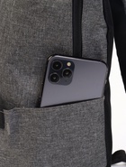 Рюкзак молодёжный на молнии, водонепроницаемый, с карманами, размер 22×12×35 см, серый - Фото 9