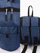 Рюкзак молодёжный на молнии, водонепроницаемый, с карманами, размер 22×12×35 см, синий - Фото 6