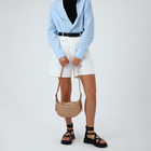 Сумка женская багет на молнии, 26.5×7.5×20 см, бежевая - Фото 8