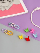 Набор для волос «Солнышко», 16 шт.: 6 резинок, 10 крабиков, бабочка (комплект 6 шт) - фото 49456792