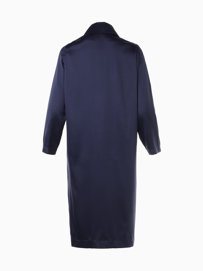 Халат домашний женский с запахом MINAKU: Home collection, тёмно-синий, размер 42