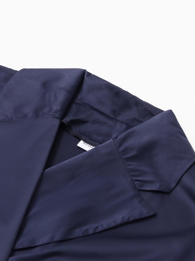 Халат домашний женский с запахом MINAKU: Home collection, тёмно-синий, размер 42