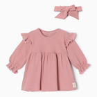 Платье и повязка Крошка, Я BASIC LINE, рост 68-74 см, розовый - Фото 1
