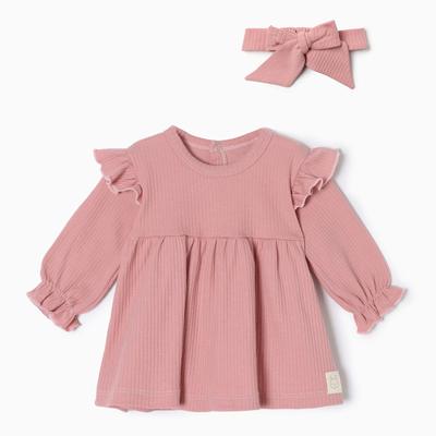 Платье и повязка Крошка, Я BASIC LINE, рост 86-92 см, розовый