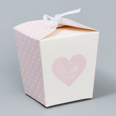Коробка бонбоньерка, упаковка подарочная, «Сердечки », 7.5 х 8 х 7.5 см