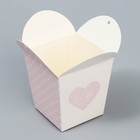 Коробка бонбоньерка, упаковка подарочная, «Сердечки », 7.5 х 8 х 7.5 см - Фото 4
