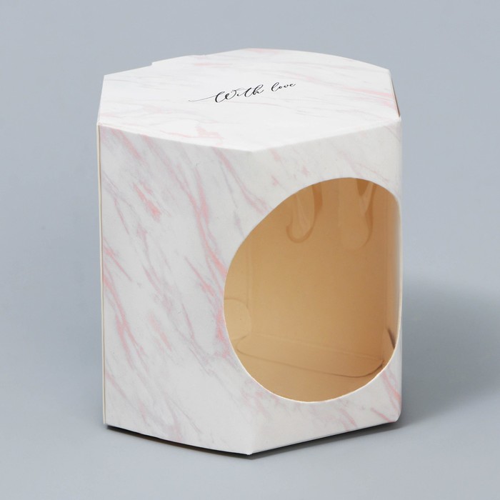 Коробка бонбоньерка, упаковка подарочная, «Мрамор», 8 х 7.5 х 6 см - Фото 1