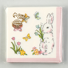 Салфетки бумажные «Кролик с бабочками» 25х25 см, набор 20 шт. - фото 11350787