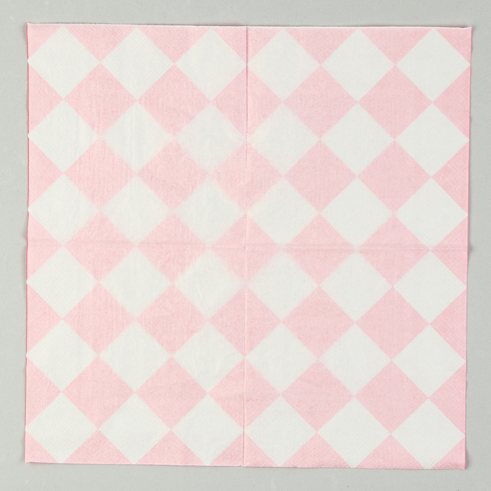 Салфетки бумажные «Розовые ромбики» 33х33 см, набор 20 шт.