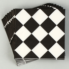 Салфетки бумажные «Чёрные ромбики» 33х33 см, набор 20 шт. - фото 4614110