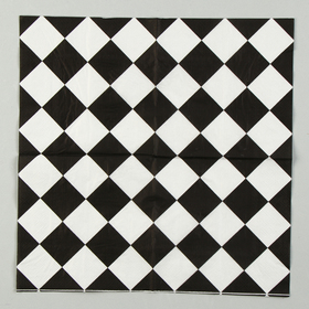 Салфетки бумажные «Чёрные ромбики», 33×33 см, набор 20 шт.