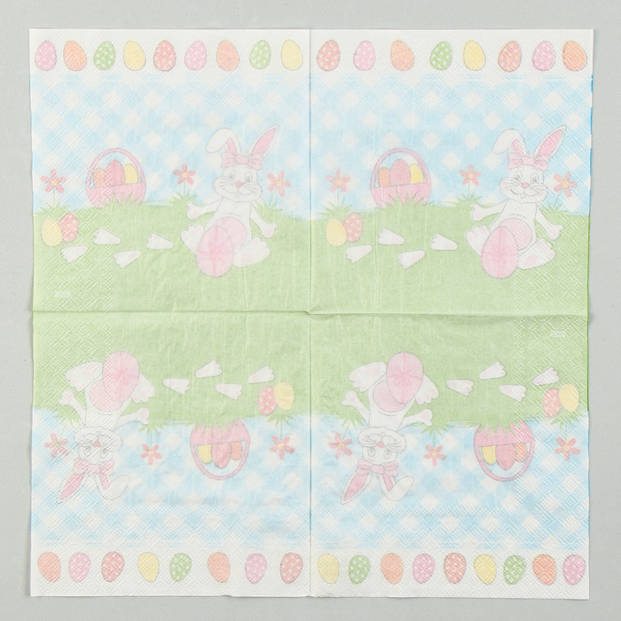 Салфетки бумажные «Белый кролик» с розовым бантиком, 33х33 см, набор 20 шт.