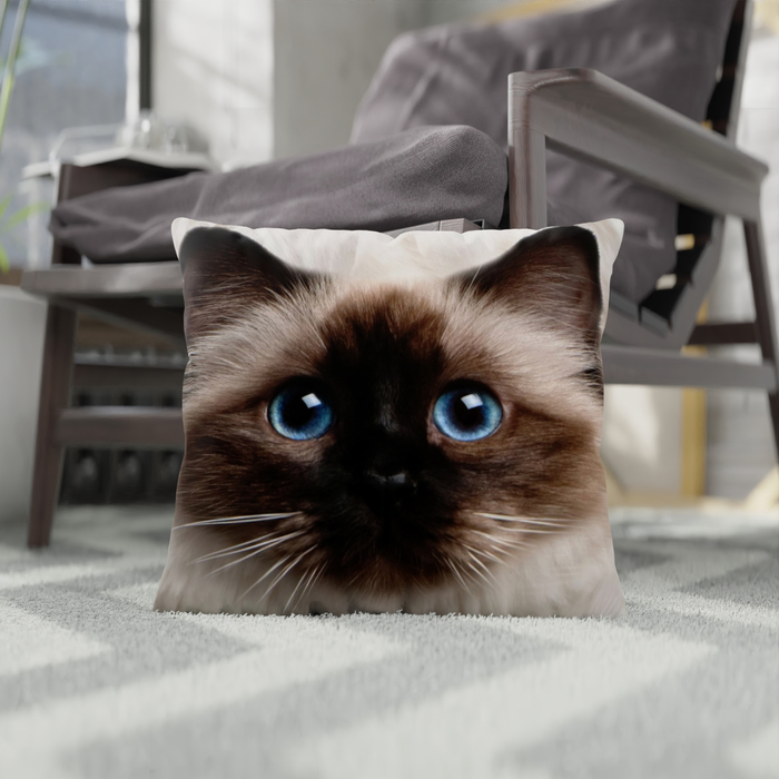 Подушка декоративная Этель "Бирманская кошка" 40х40 см, габардин, 100% п/э - Фото 1