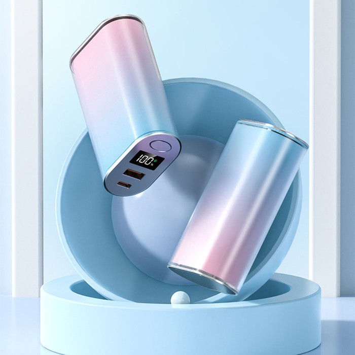 Внешний аккумулятор Y213, 10000 мАч, USB, Type-C, 2 А, сине-розовый - Фото 1