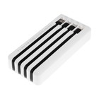 Внешний портативный аккумулятор 486, 20000 мАч, кабели Type-C/Lightning/MicroUSB, фонарь, белый - Фото 4