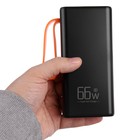 Внешний аккумулятор YM-653, 30000 мАч, 66 W, 4USB, 3Type-C, фонарь, быстрая зарядка, чёрный - фото 51527268