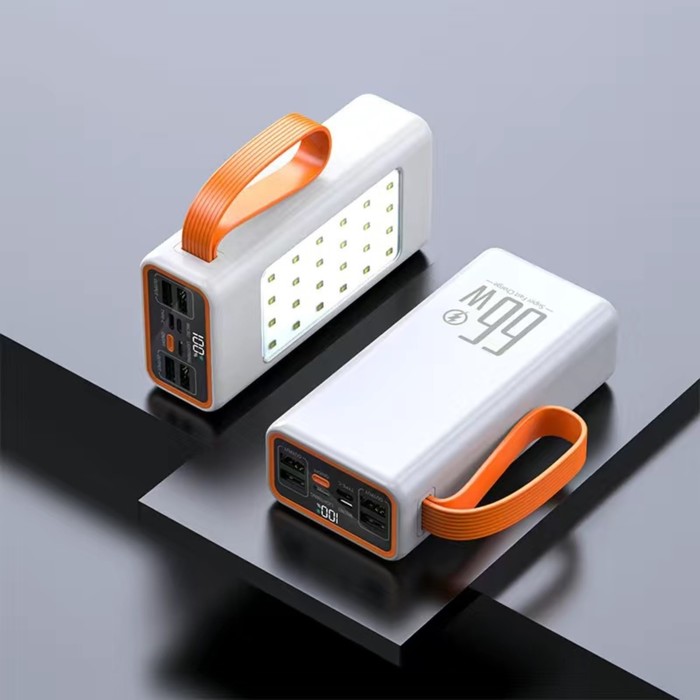 

Внешний аккумулятор YM-653, 30000 мАч, 66 W, 4USB, 3Type-C, фонарь, быстрая зарядка, белый