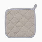 Прихватка Доляна "Душевная кухня" цв.серый 17х17 рогожка,100% х/л - фото 23724536