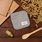 Прихватка Доляна "Душевная кухня" цв.серый 17х17 рогожка,100% х/л - фото 23724538