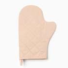 Кухонный набор «Этель» Kitchen: бежевый, варежка-прихватка 20×28 см, прихватка 19×19 см, 100% хлопок - Фото 3